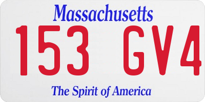 MA license plate 153GV4