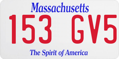 MA license plate 153GV5