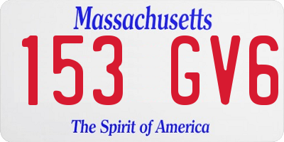 MA license plate 153GV6