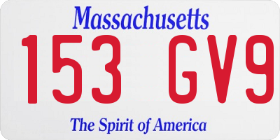 MA license plate 153GV9