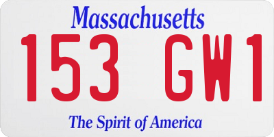MA license plate 153GW1