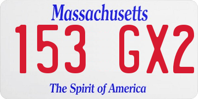 MA license plate 153GX2