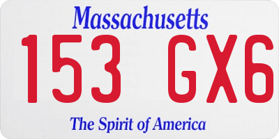 MA license plate 153GX6