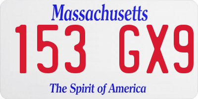 MA license plate 153GX9