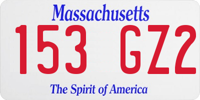 MA license plate 153GZ2