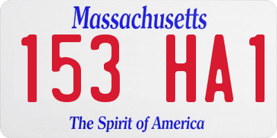 MA license plate 153HA1