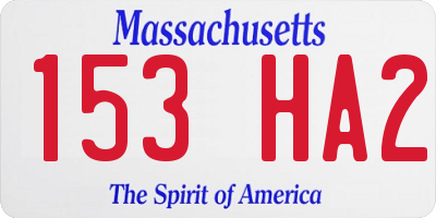 MA license plate 153HA2