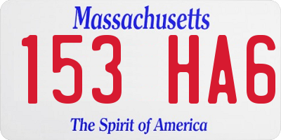 MA license plate 153HA6
