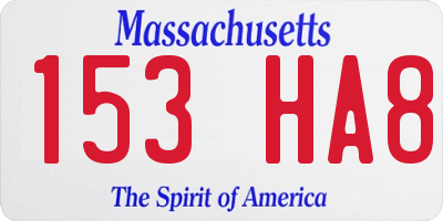 MA license plate 153HA8