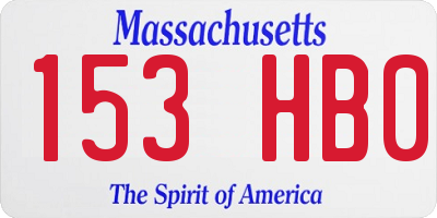 MA license plate 153HB0