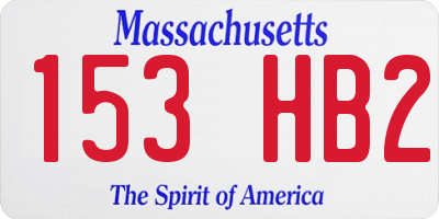 MA license plate 153HB2