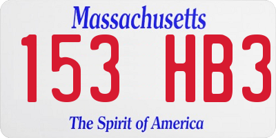MA license plate 153HB3