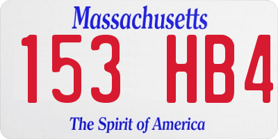 MA license plate 153HB4