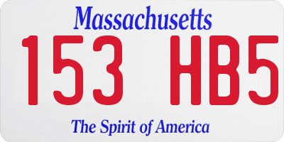 MA license plate 153HB5