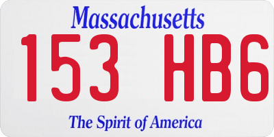 MA license plate 153HB6