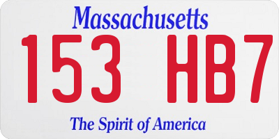MA license plate 153HB7