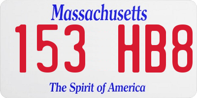 MA license plate 153HB8