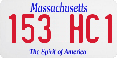 MA license plate 153HC1