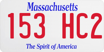 MA license plate 153HC2