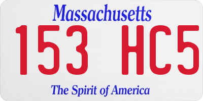 MA license plate 153HC5
