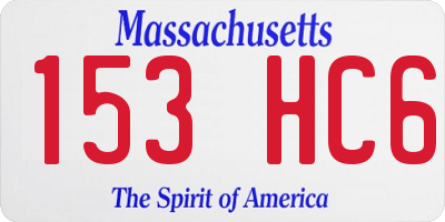 MA license plate 153HC6
