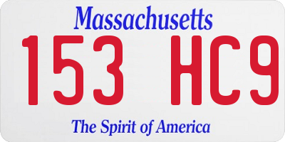 MA license plate 153HC9