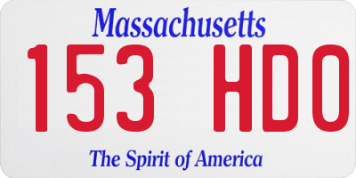 MA license plate 153HD0