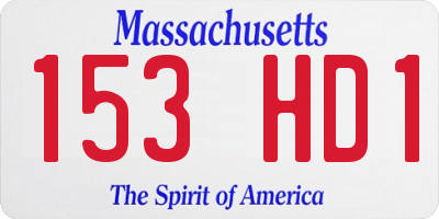 MA license plate 153HD1