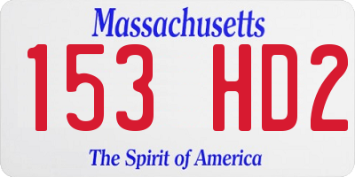 MA license plate 153HD2