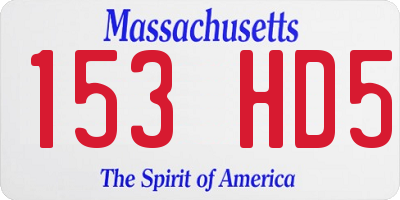 MA license plate 153HD5