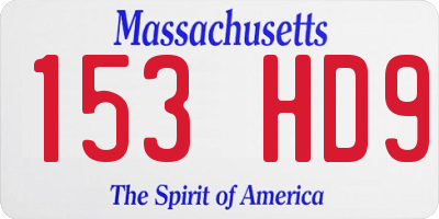 MA license plate 153HD9