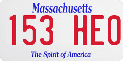 MA license plate 153HE0