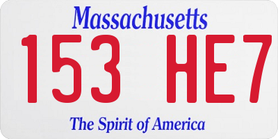 MA license plate 153HE7