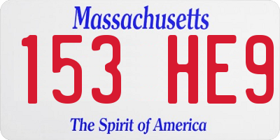 MA license plate 153HE9