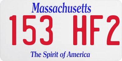 MA license plate 153HF2