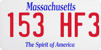 MA license plate 153HF3