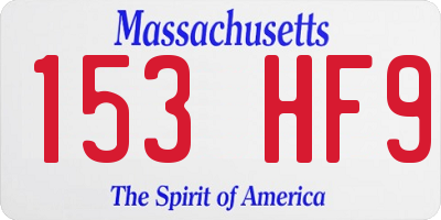 MA license plate 153HF9