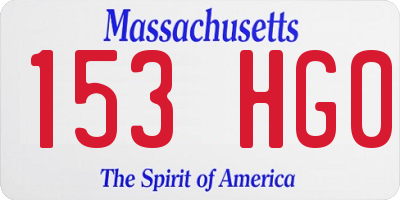 MA license plate 153HG0