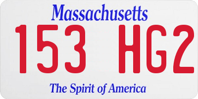 MA license plate 153HG2