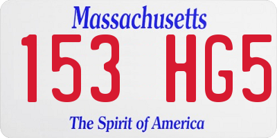 MA license plate 153HG5