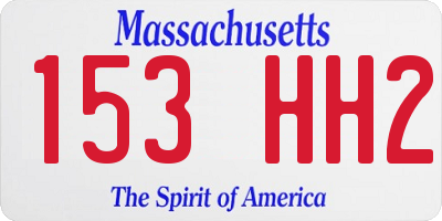 MA license plate 153HH2