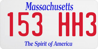 MA license plate 153HH3