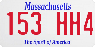 MA license plate 153HH4