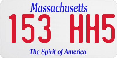 MA license plate 153HH5