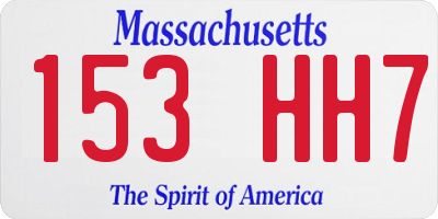 MA license plate 153HH7