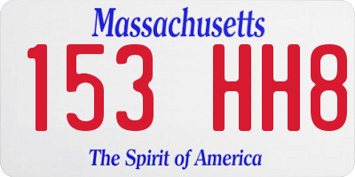 MA license plate 153HH8
