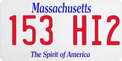 MA license plate 153HI2