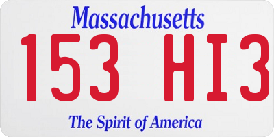 MA license plate 153HI3