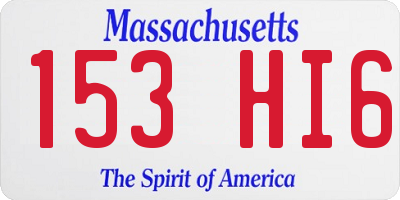 MA license plate 153HI6