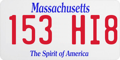 MA license plate 153HI8